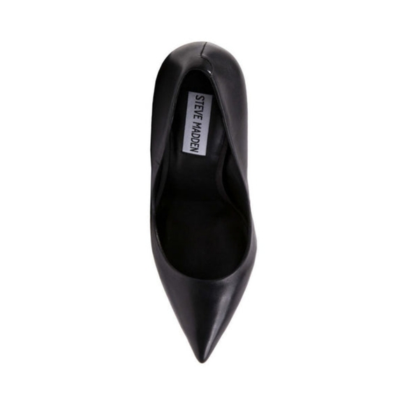 Steve Madden "DAISIE" Black Leather Pumps - Picture 6 of 7